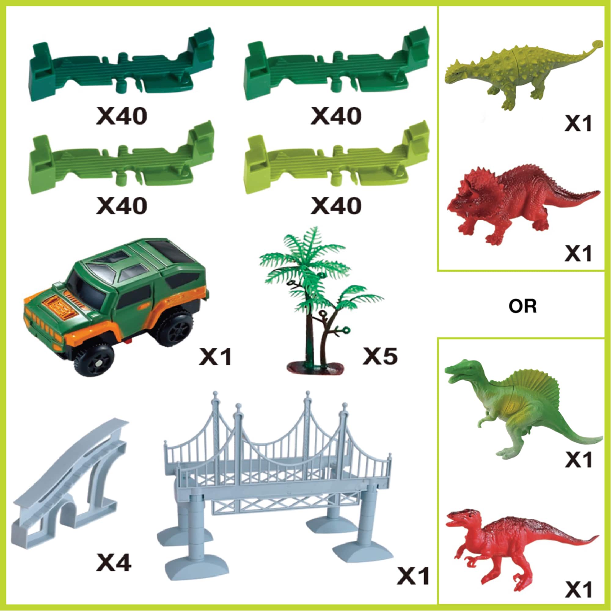The Bubble Factory Dinosaur Flexible Track Set